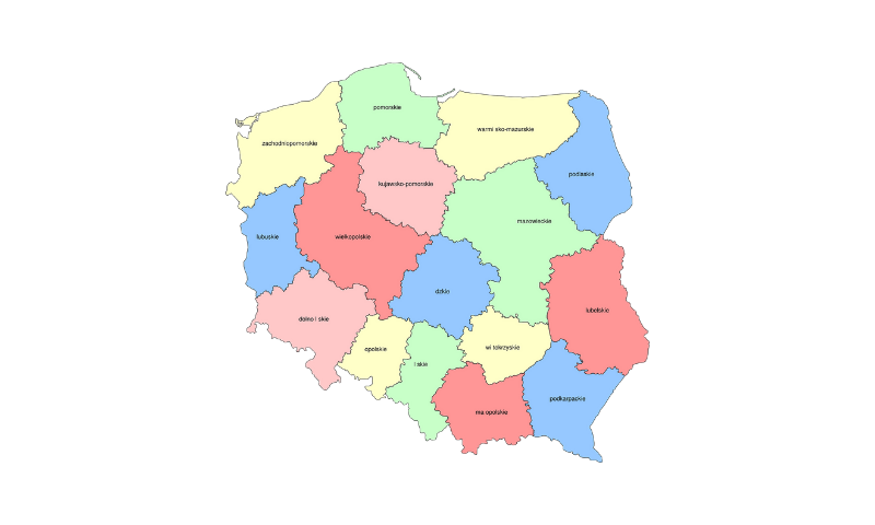mapa administracyjna Polski