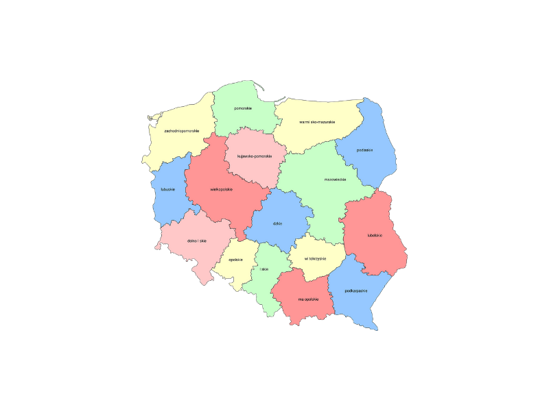 mapa administracyjna Polski